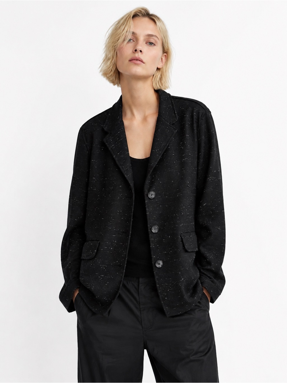 Sea New York Over Sized Speckled Black Blazer